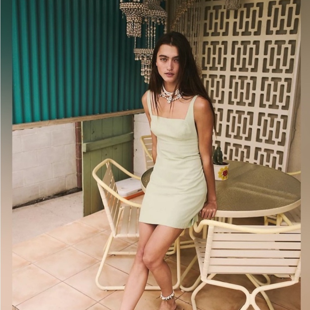 Free People Little Loca Mini Dress Beige